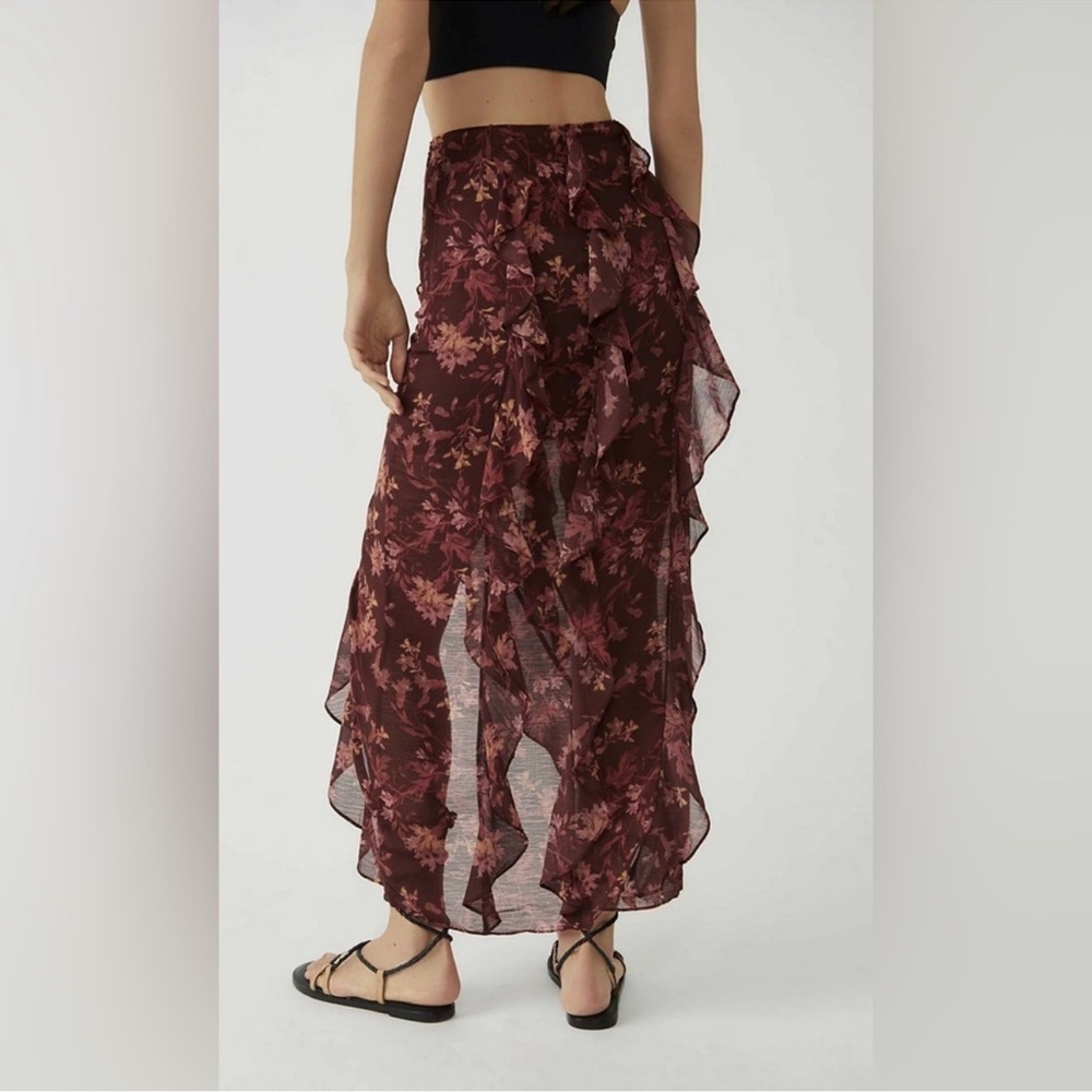 NWT Free People Floral Flounce Around Maxi Skirt 0 - Picture 4 of 13
